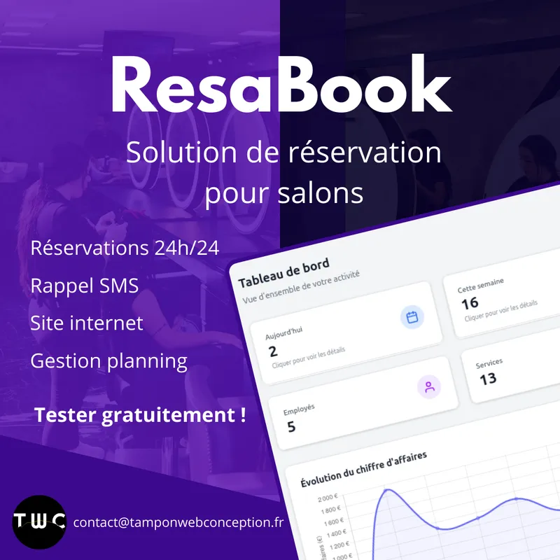 Interface ResaBook - Solution de réservation pour salons